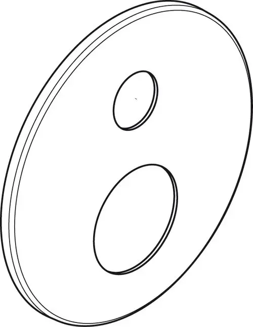 Rosette für Badearmatur in runder Form, mit zwei Öffnungen, hergestellt von Ideal Standard. Klar strukturierte, schlichte Design-Element.